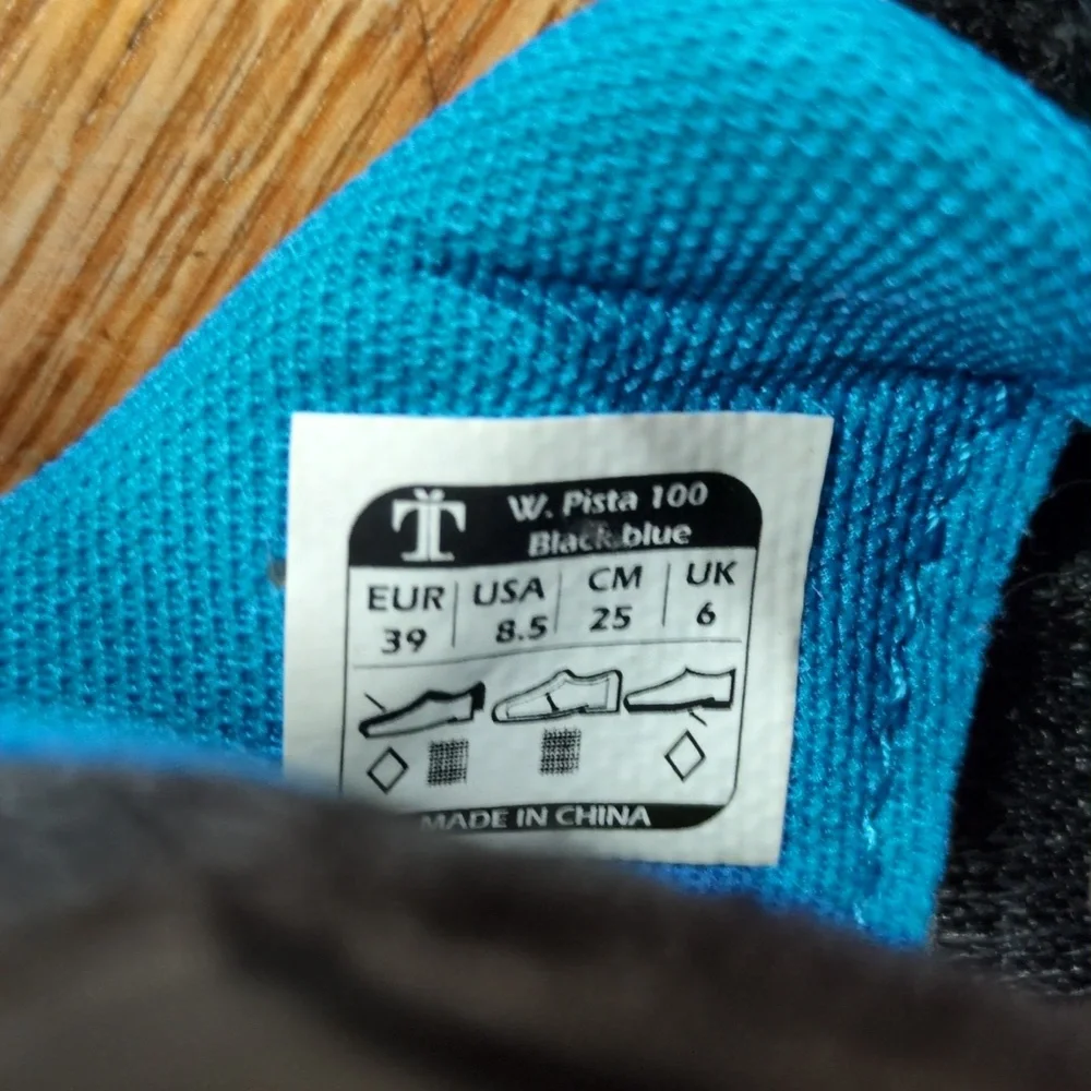 Tommaso Pista 100 Indoor Cycling Shoes Black and Blue Size 39